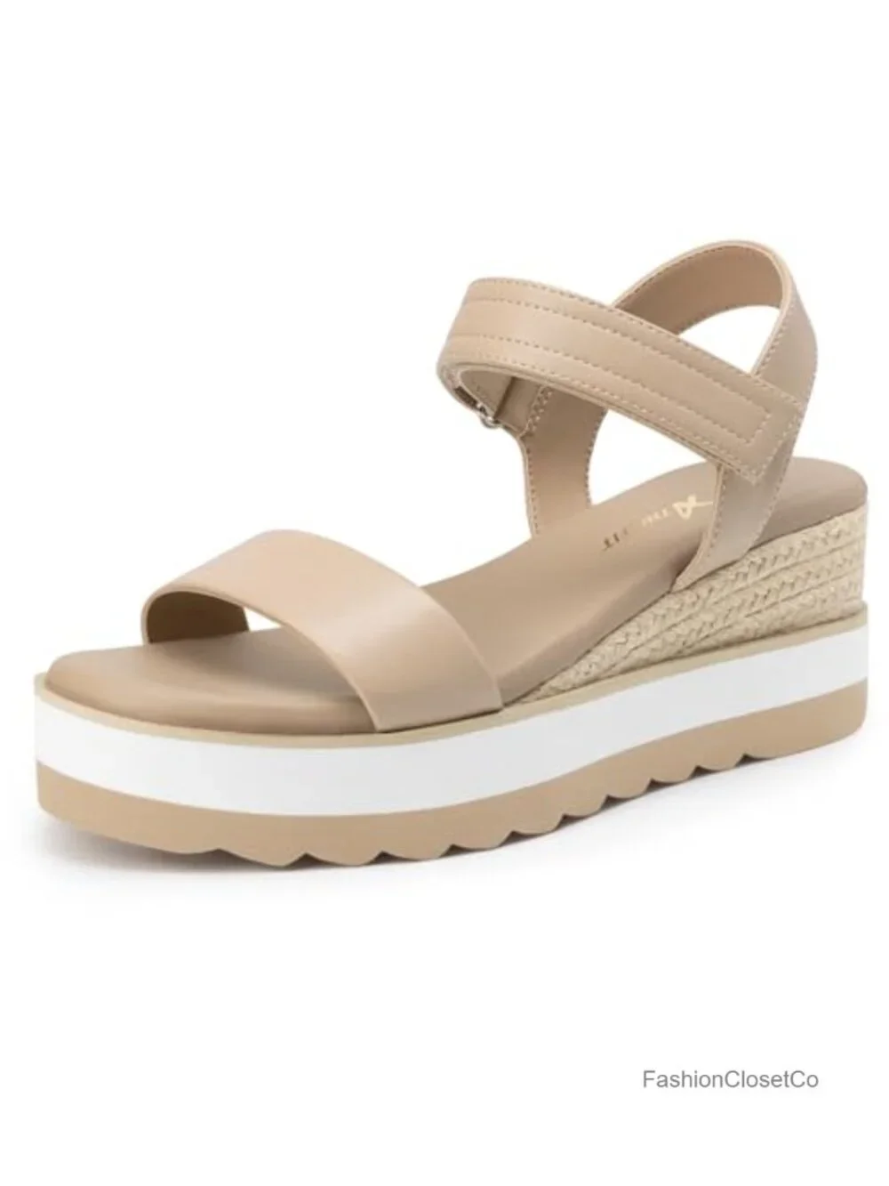 PU Leather Espadrille Wedge Sandals with Cushioned Footbed for Summer